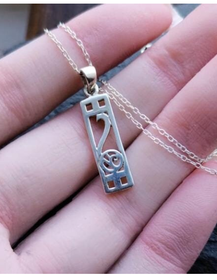 Sterling Silver Pendant Necklace Mackintosh Rose on 18" Chain - 2.3g