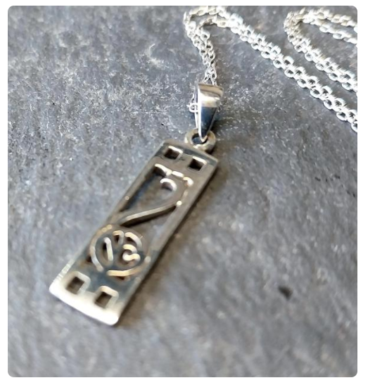 Sterling Silver Pendant Necklace Mackintosh Rose on 18" Chain - 2.3g