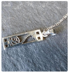 Sterling Silver Pendant Necklace Mackintosh Rose on 18" Chain - 2.3g