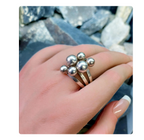 Vintage Modernist Silver Ring - Art Deco - uk size T (us 9.5) - 11.8g