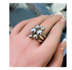 Vintage Modernist Silver Ring - Art Deco - uk size T (us 9.5) - 11.8g
