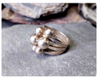 Vintage Modernist Silver Ring - Art Deco - uk size T (us 9.5) - 11.8g