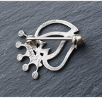OLA GORIE Double Heart Luckenbooth BROOCH - Scottish Silver