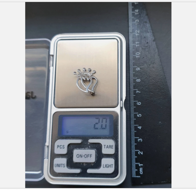 OLA GORIE Double Heart Luckenbooth BROOCH - Scottish Silver