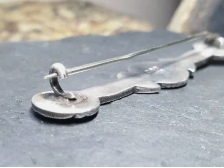 Vintage Sterling Silver Viking Ship Brooch Chester Hallmarks circa 1946