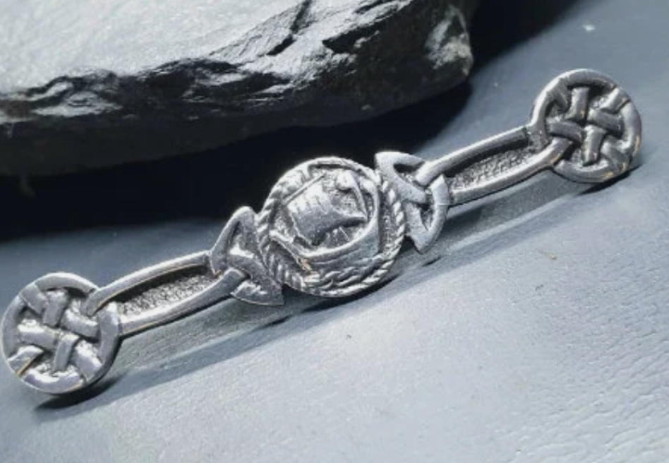 Vintage Sterling Silver Viking Ship Brooch Chester Hallmarks circa 1946
