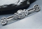 Vintage Sterling Silver Viking Ship Brooch Chester Hallmarks circa 1946