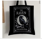 The Raven Tote Bag - Crow Witchy Shopping Shoulder bag