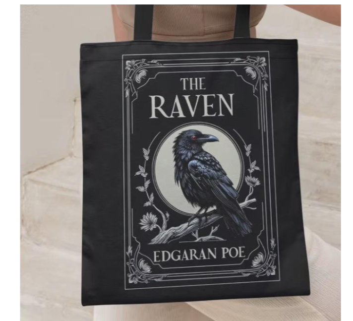 The Raven Tote Bag - Crow Witchy Shopping Shoulder bag