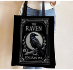 The Raven Tote Bag - Crow Witchy Shopping Shoulder bag