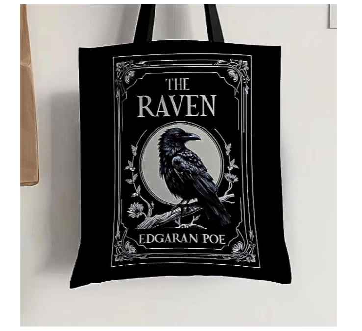 The Raven Tote Bag - Crow Witchy Shopping Shoulder bag