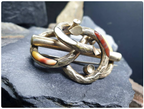 Antique Victorian SERPENT BROOCH - Infinity Lovers Knot with Agate - Rolled Gold