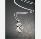 Vintage Sterling Silver CELTIC ROSE Pendant Necklace & 18" Chain - 2.7g