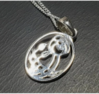 Vintage Sterling Silver CELTIC ROSE Pendant Necklace & 18" Chain - 2.7g