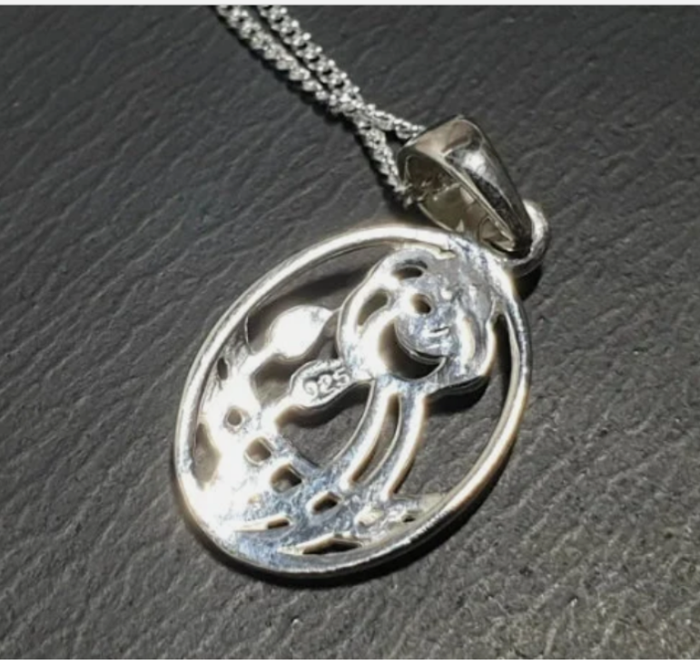 Vintage Sterling Silver CELTIC ROSE Pendant Necklace & 18" Chain - 2.7g