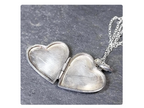Sterling Silver HEART LOCKET with Swirl on 18" Chain - 4.6g
