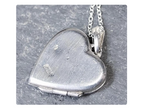 Sterling Silver HEART LOCKET with Swirl on 18" Chain - 4.6g