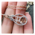Sterling Silver Necklace with Rose and Cecily Leaf Pendant on 18" Chain - 3.9g