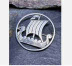 Vintage Shetland Silvercraft Viking Ship Long Boat Brooch - 4.5g