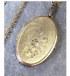 Large Vintage 14ct Rolled Gold LOCKET Necklace, on Long 24" Chain - 19.7g