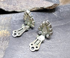 Vintage EARRINGS Blue Aurora Borealis Clip On - 3.7g