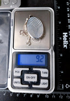 Vintage Georg Jensen SILVER LOCKET Necklace - Oval with Rays on 18" Chain - 9.2g
