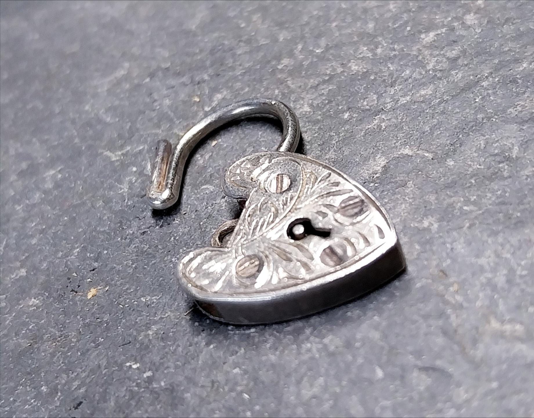 GEORG JENSEN SILVER Heart Lock Charm - for bracelet - Sterling Silver