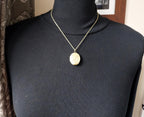 ANTIQUE Oval LOCKET - Pinchbeck Gilt on 18" Chain - 7.6g