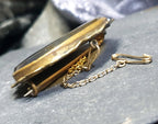 Antique Victorian Brooch - Landscape Banded Agate - 12.8g