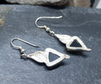 Vintage Sterling Silver AMBER EARRINGS - Dangling  - 4.6g