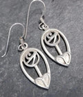 Sterling Silver CELTIC LEAF & ROSE Dangle Earrings -  4.1g