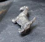 Vintage Dog Brooch - sterling Silver Terrier, Schnauzer - 5.4g