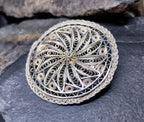 Antique Silver FILIGREE STAR Brooch - Sterling Pin - 7.8g