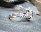 Vintage Art Deco 9ct Gold Ring Cognac Citrine - Size uk 0 1/2 (us 7.5) - 2.8g