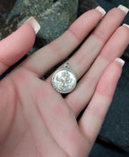 Vtg SILVER St Christopher Charm - Traveller, Journey - 1950s - 2.3g