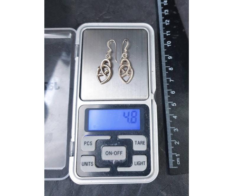 Sterling Silver CELTIC KNOT Dangling Earrings - 4.8g