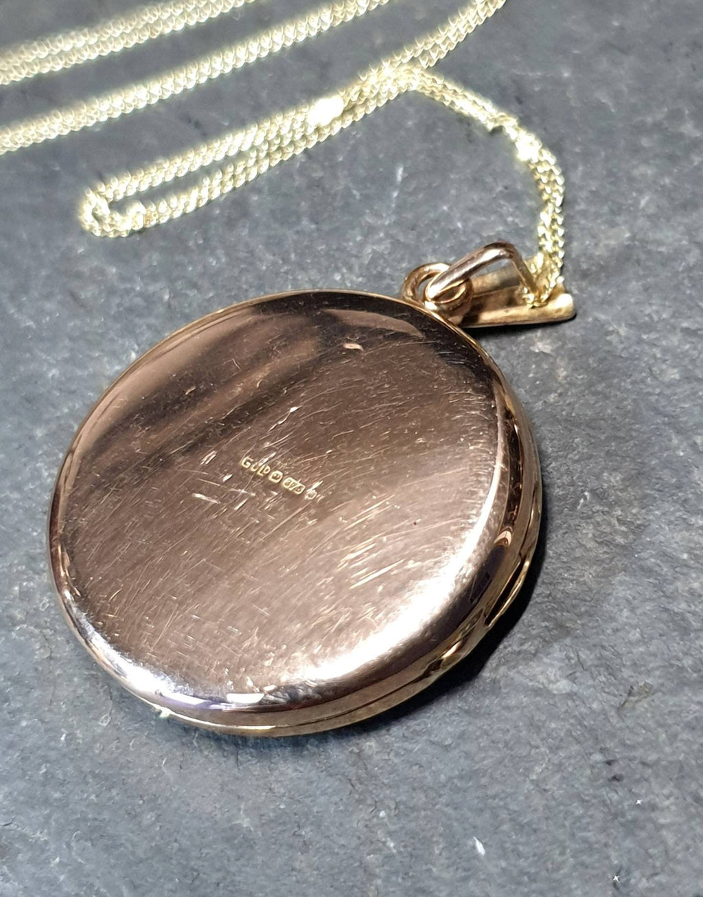 GEORG JENSEN 9ct Gold  Five Flower Locket - with 20" Gold Chain - 8.2g