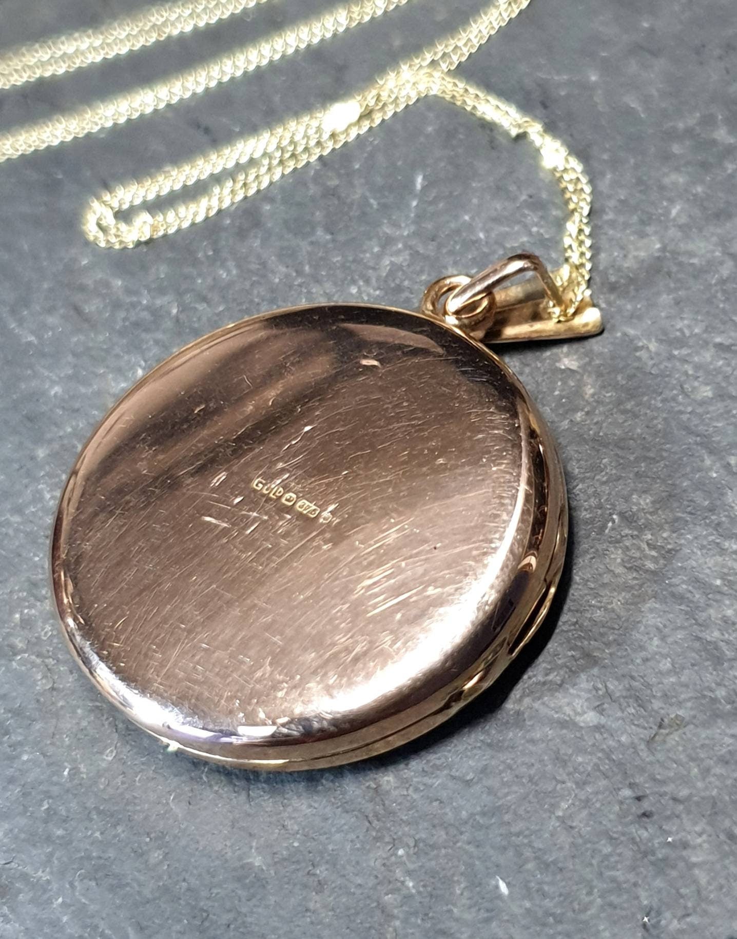 GEORG JENSEN 9ct Gold  Five Flower Locket - with 20" Gold Chain - 8.2g