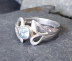 Vintage KIT HEATH RING Sterling Silver with Blue Topaz - Size uk L ( us 5.5) - 2.1g