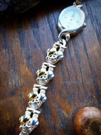 Vintage Sterling Silver WATCH - Double Cat bracelet Strap 18cm - 31.2g