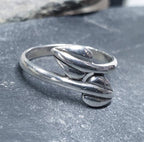 Vintage Sterling Silver Mackintosh Style Cecily Leaf Ring - Size uk O ( us 7) - 2.5g