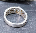 Sterling Silver Ring with clear stone - uk size N 1/2 (Us size 7) - 4.9g