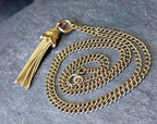Vintage 9ct GOLD Chain with 9ct Tassel Pendant - 19" necklace - 10.5g