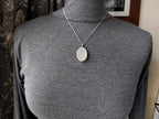 Vintage Georg Jensen SILVER LOCKET Necklace - Oval with Rays on 18" Chain - 9.2g