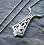 Vintage Sterling Silver Celtic PENDANT NECKLACE on 16" - 8.3g