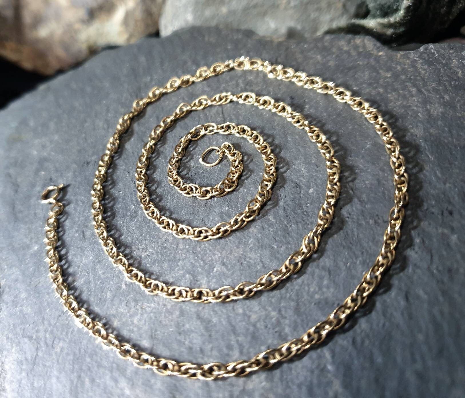 Vintage 9ct GOLD Multi Link Chain Necklace, 18" - 5.5g