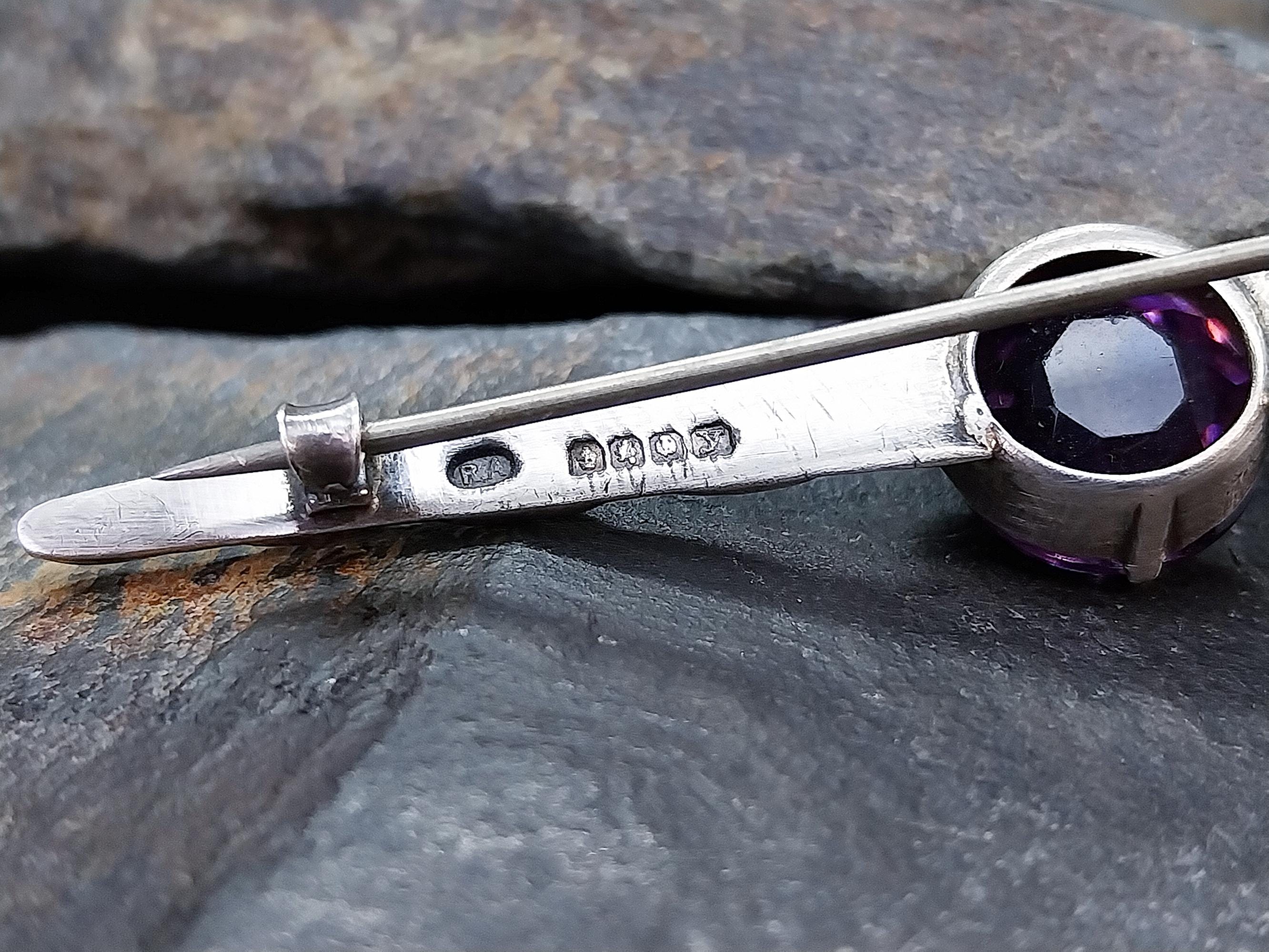 Antique Robert Allison KILT PIN BROOCH - Scottish Silver c.1947 - 6.6g