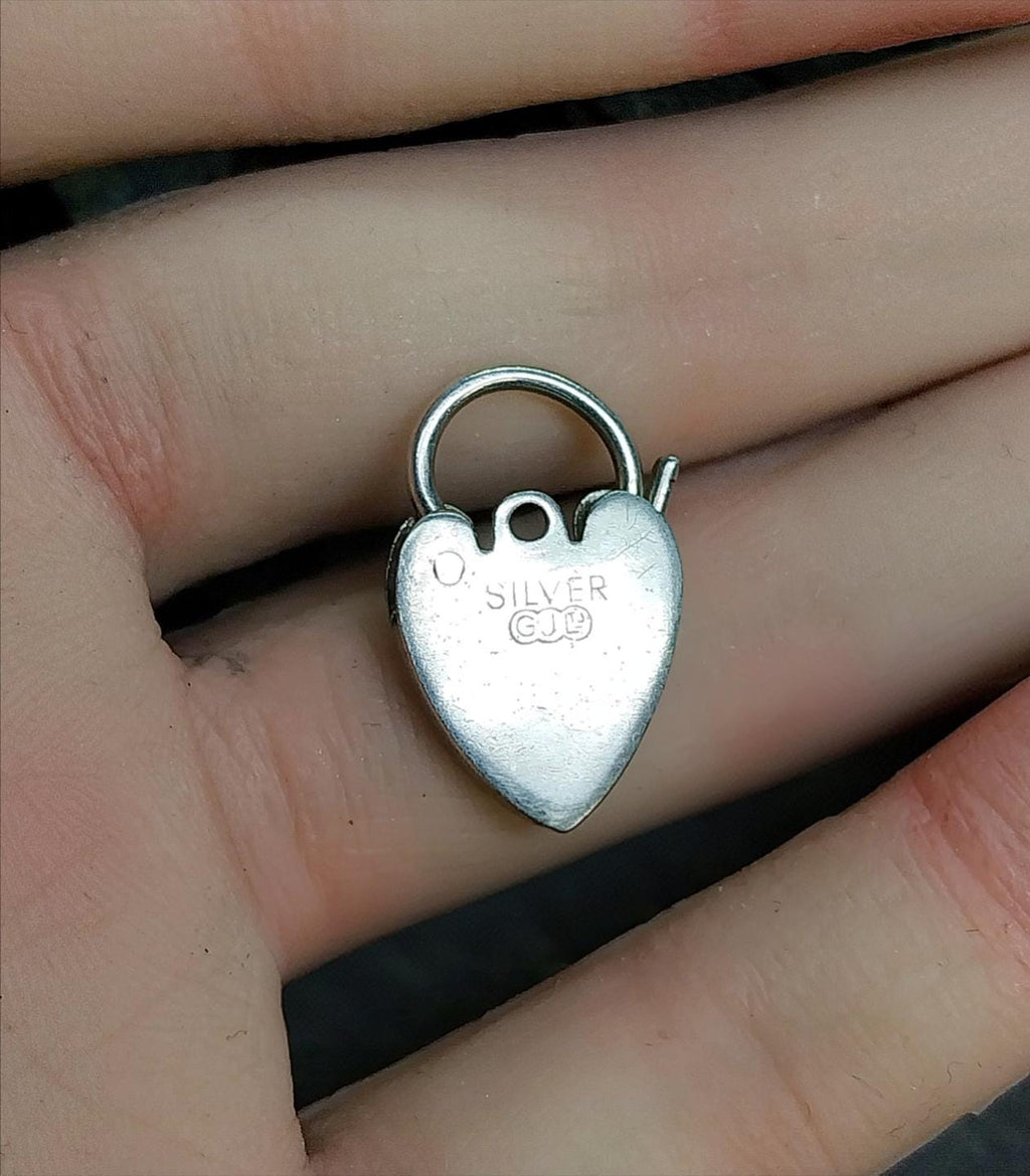 GEORG JENSEN SILVER Heart Lock Charm - for bracelet - Sterling Silver