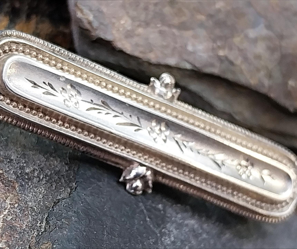 Antique Silver Bar BROOCH - Adie & Lovekin 1893 - 2.5g