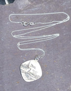 Georg Jensen St CHRISTOPHER pendant Necklace, Double Sided with Boat on 22" Chain - 5.7g